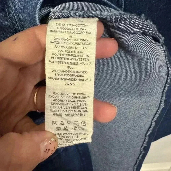 Free People Lia Blue Denim Bodycon Stretch Dress Size Medium - Picture 6 of 12